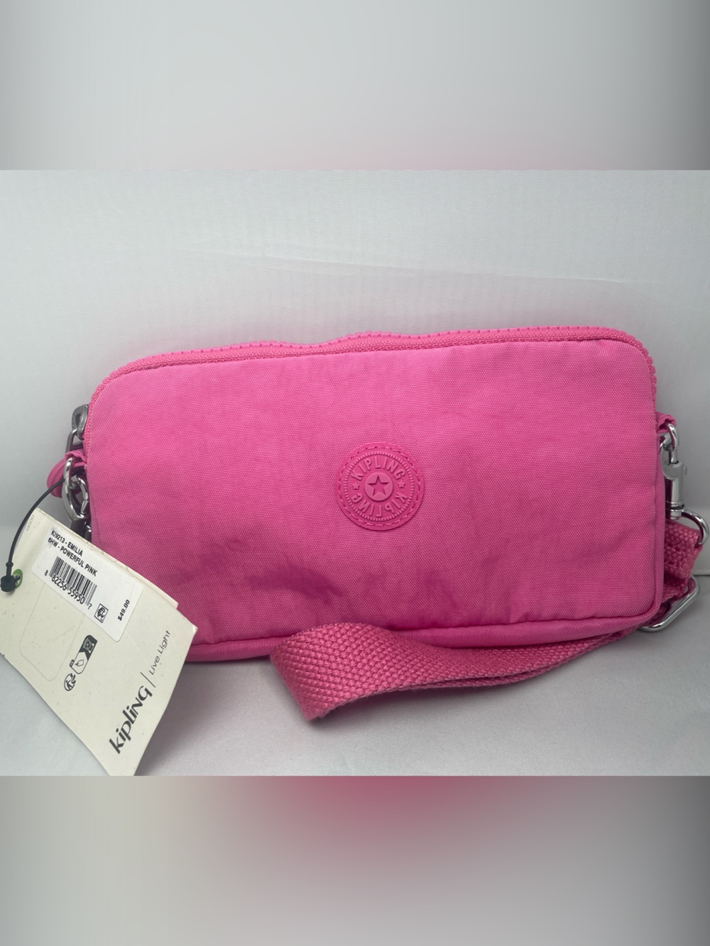 Kipling Hot Pink Nylon Crossbody Pouch